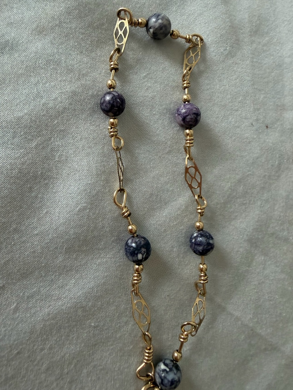 14K Gold Filled GE Purple Gemstone Bracelet